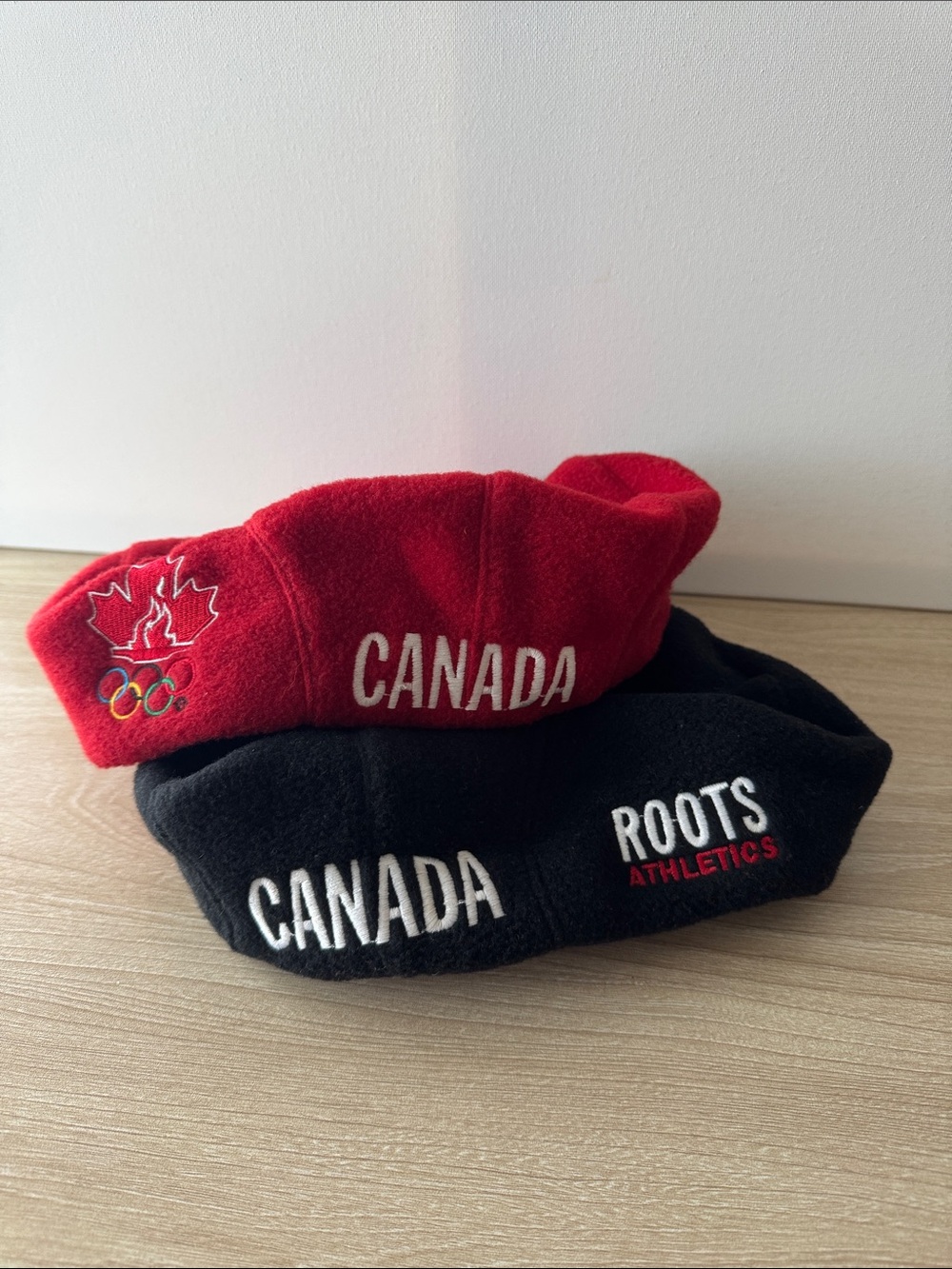 Vintage Roots Athletics Team Canada Olympic Hats Size Small – Red & Black Set